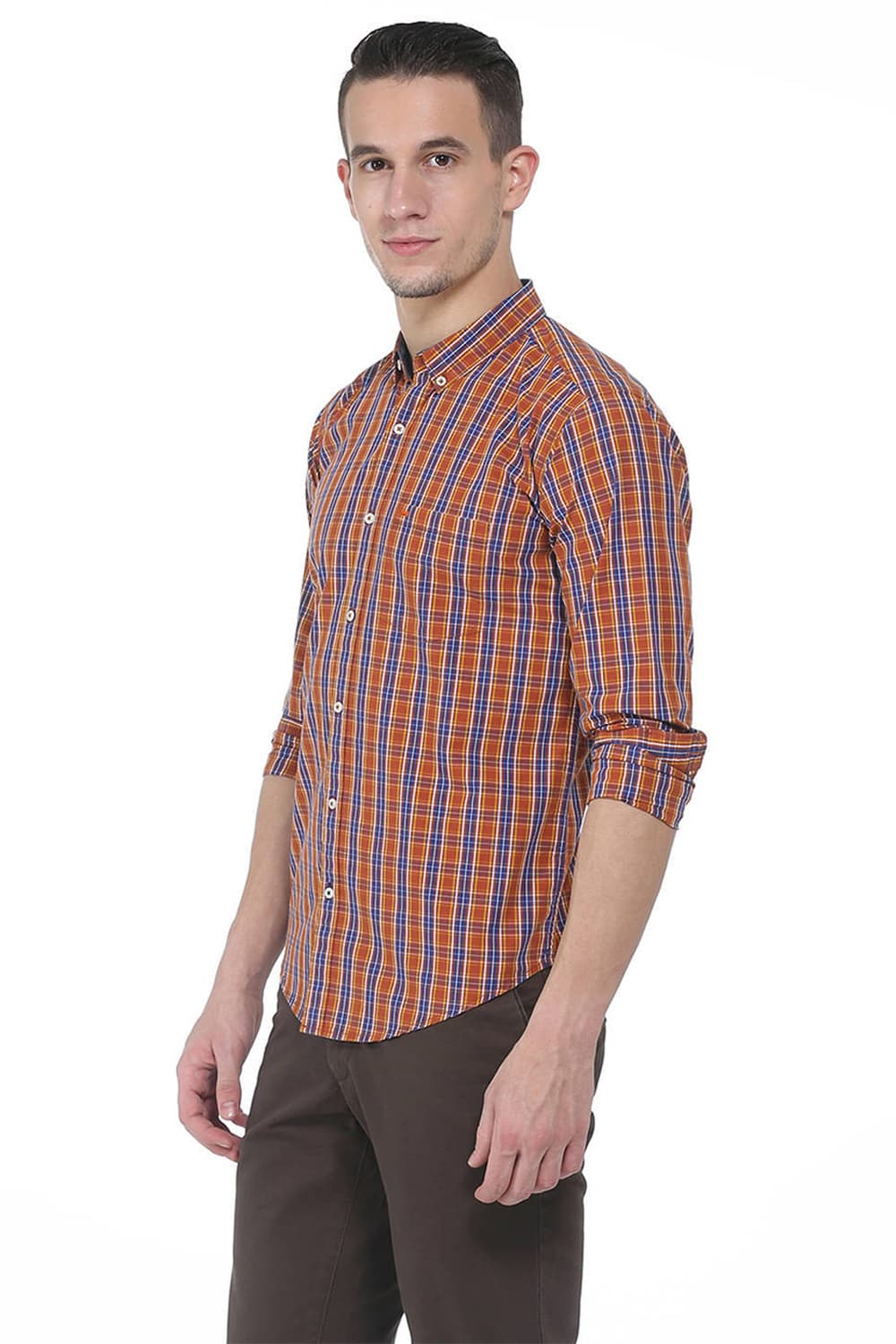 BASICS SLIM FIT CHECKS SHIRT