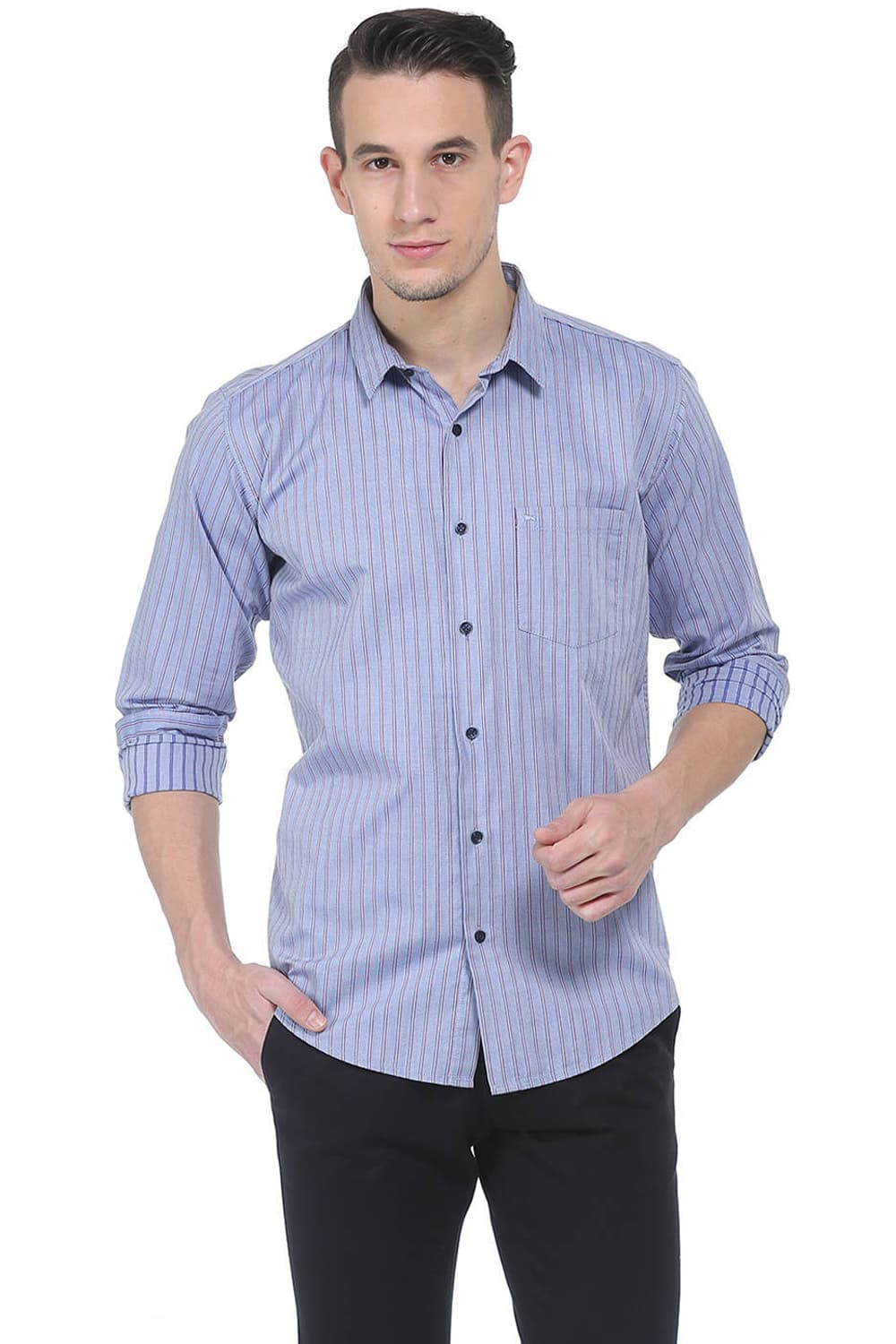 BASICS SLIM FIT STRIPED SHIRT