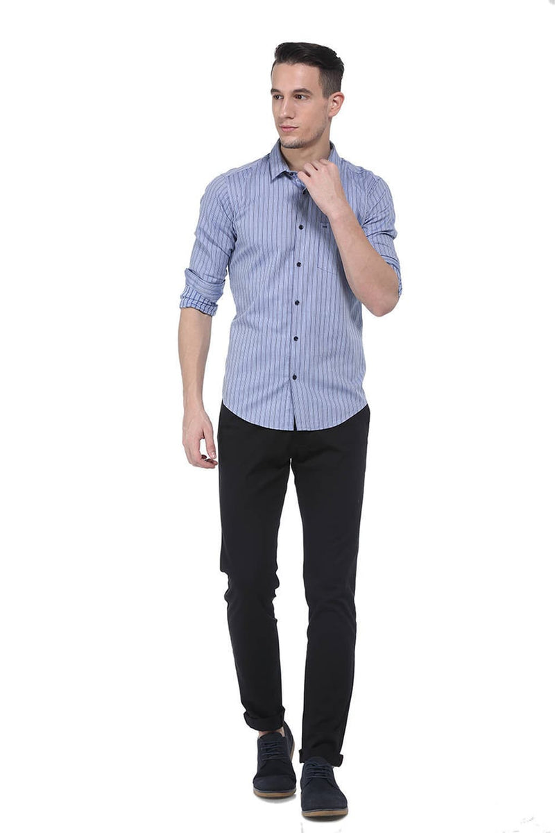 BASICS SLIM FIT STRIPED SHIRT