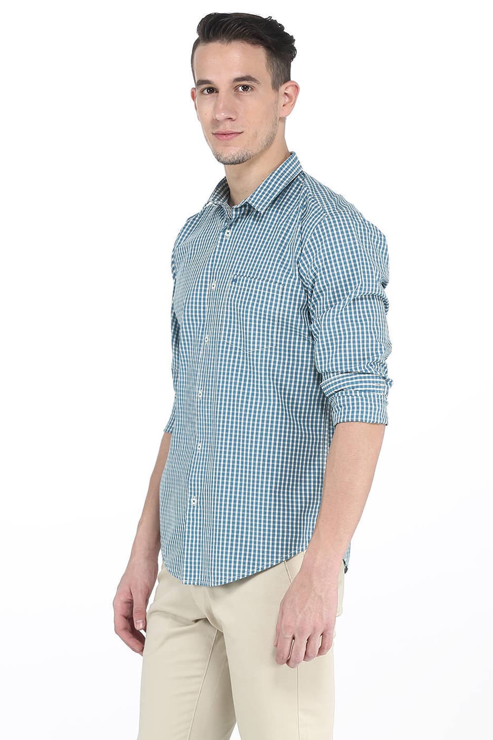 BASICS SLIM FIT CHECKS SHIRT