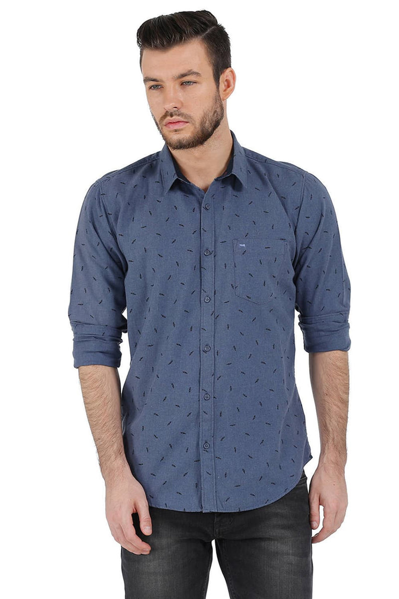 BASICS SLIM FIT PRINTED SHIRT