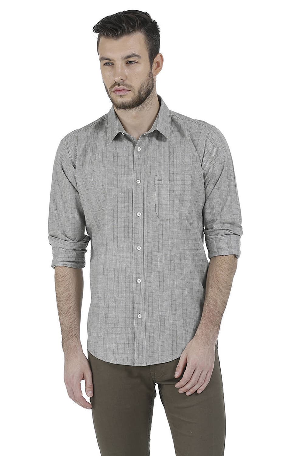 BASICS SLIM FIT CHECKS SHIRT