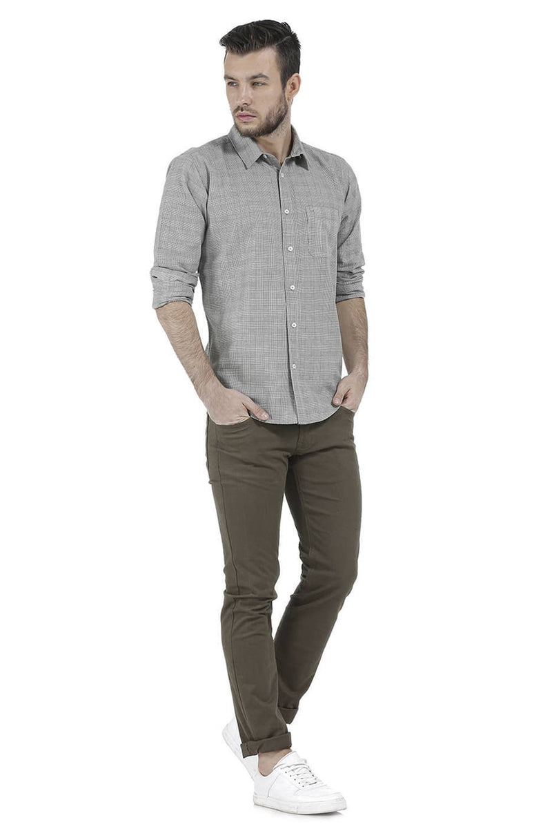 BASICS SLIM FIT CHECKS SHIRT