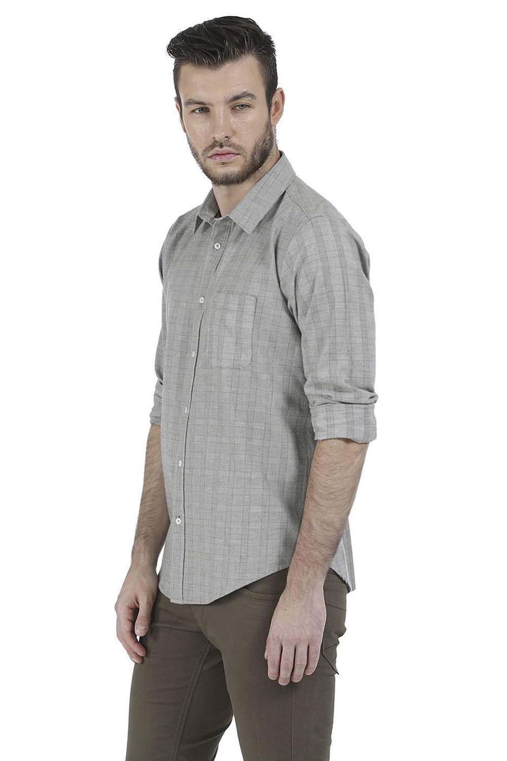 BASICS SLIM FIT CHECKS SHIRT