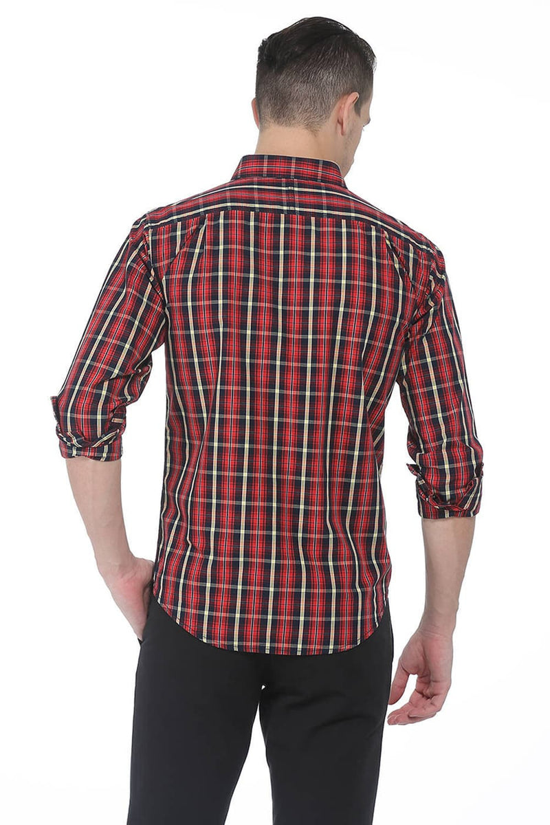 BASICS SLIM FIT CHECKS SHIRT