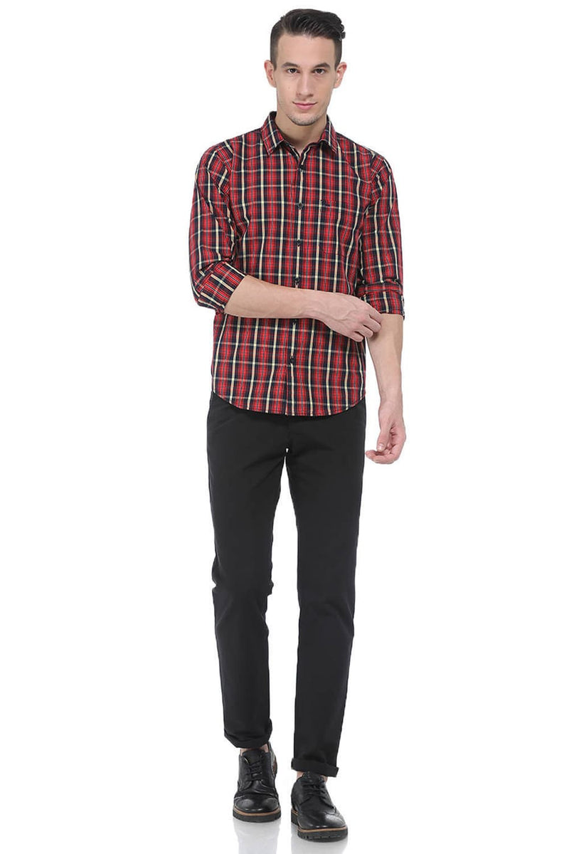 BASICS SLIM FIT CHECKS SHIRT