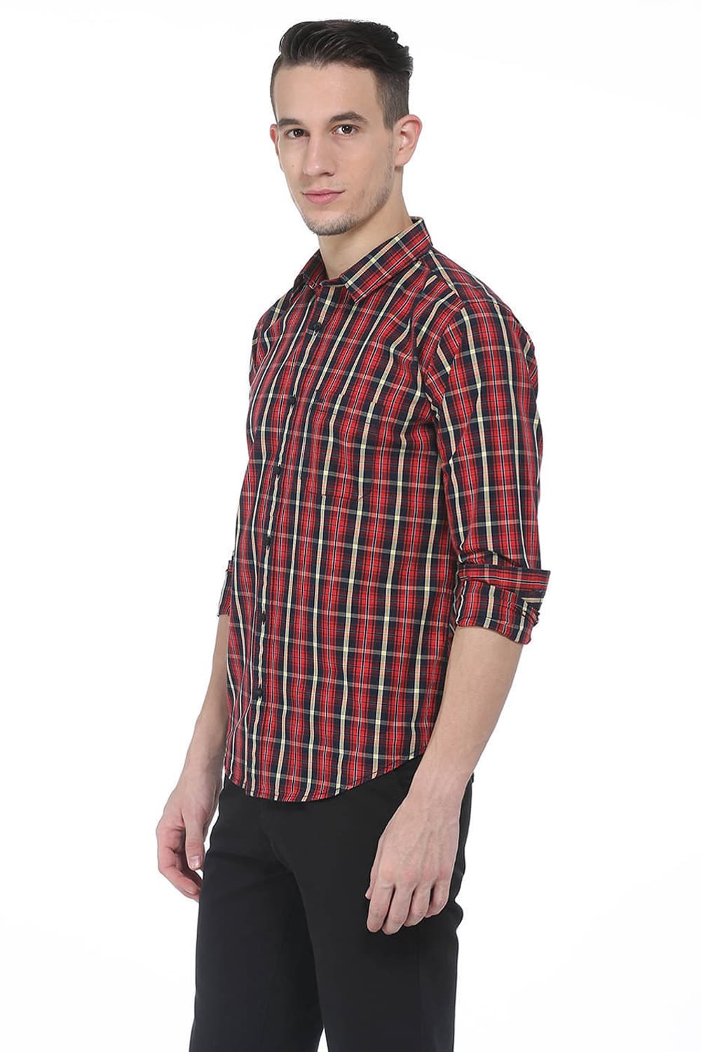 BASICS SLIM FIT CHECKS SHIRT