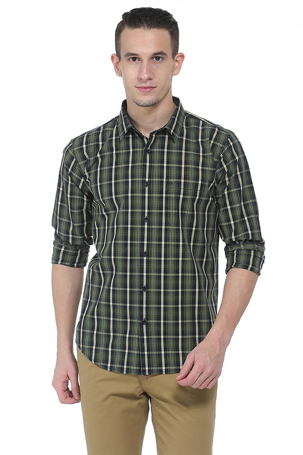 BASICS SLIM FIT CHECKS SHIRT