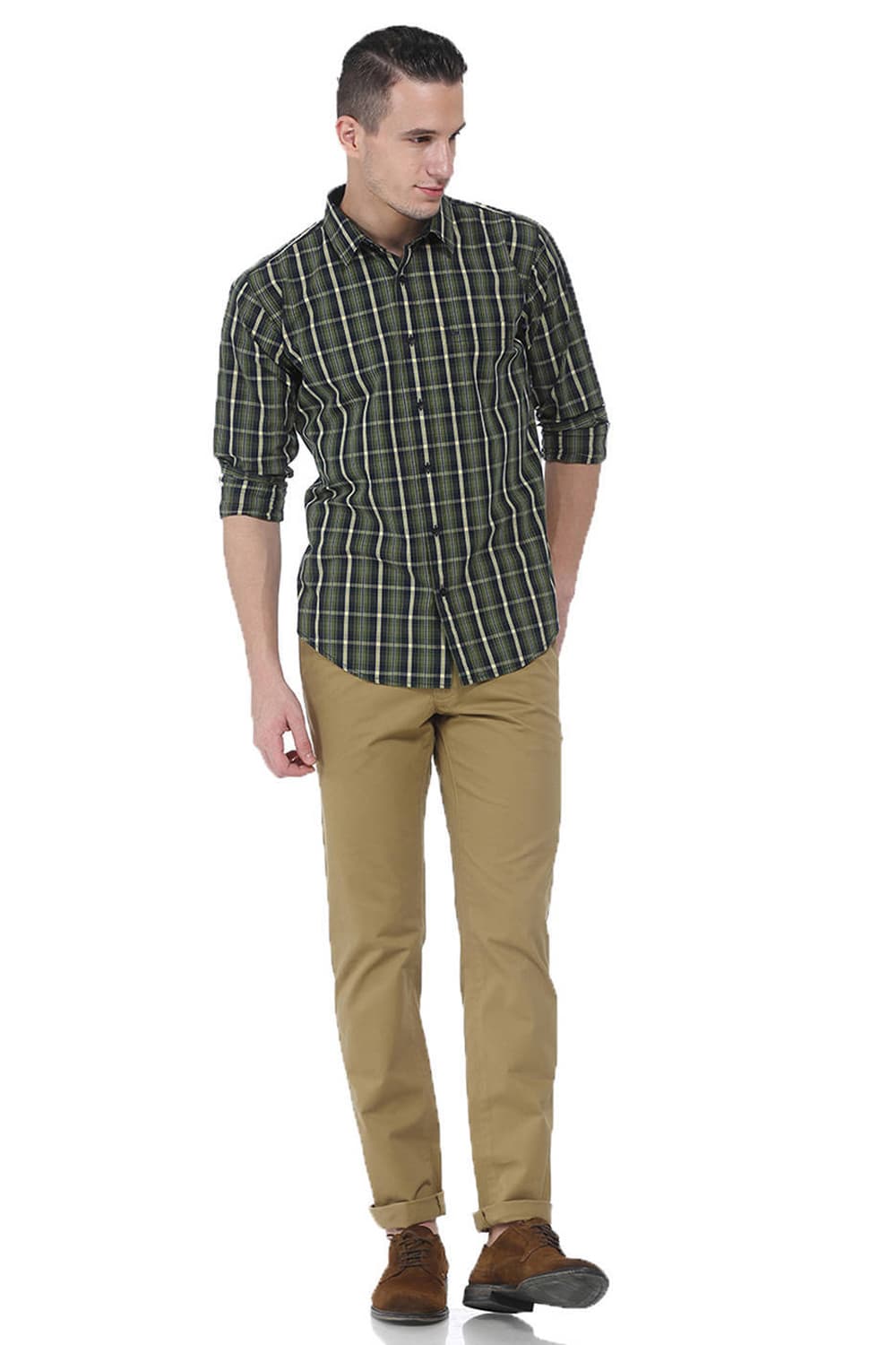 BASICS SLIM FIT CHECKS SHIRT