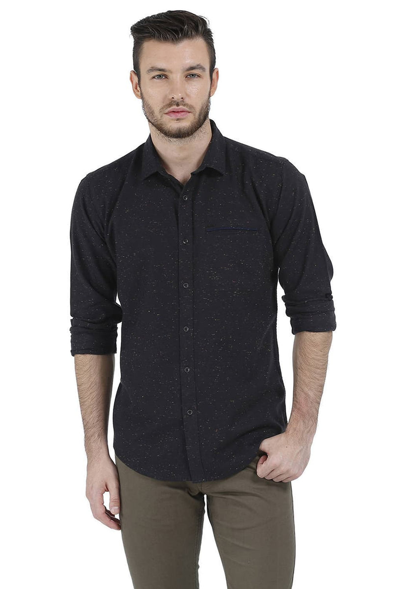 BASICS SLIM FIT NEPS SHIRT