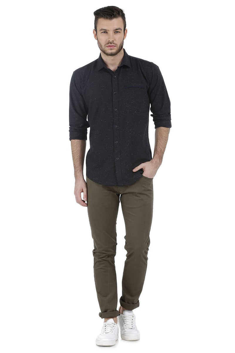 BASICS SLIM FIT NEPS SHIRT