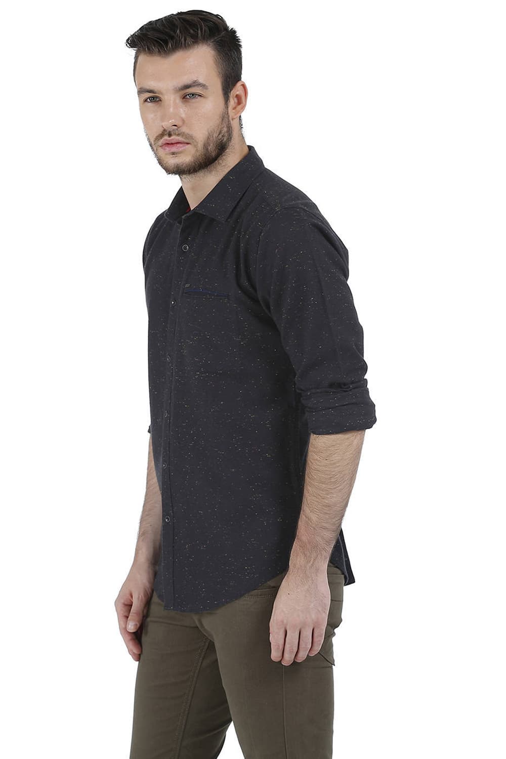 BASICS SLIM FIT NEPS SHIRT