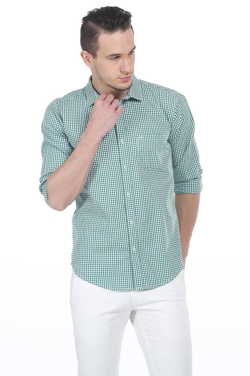 BASICS SLIM FIT CHECKS SHIRT