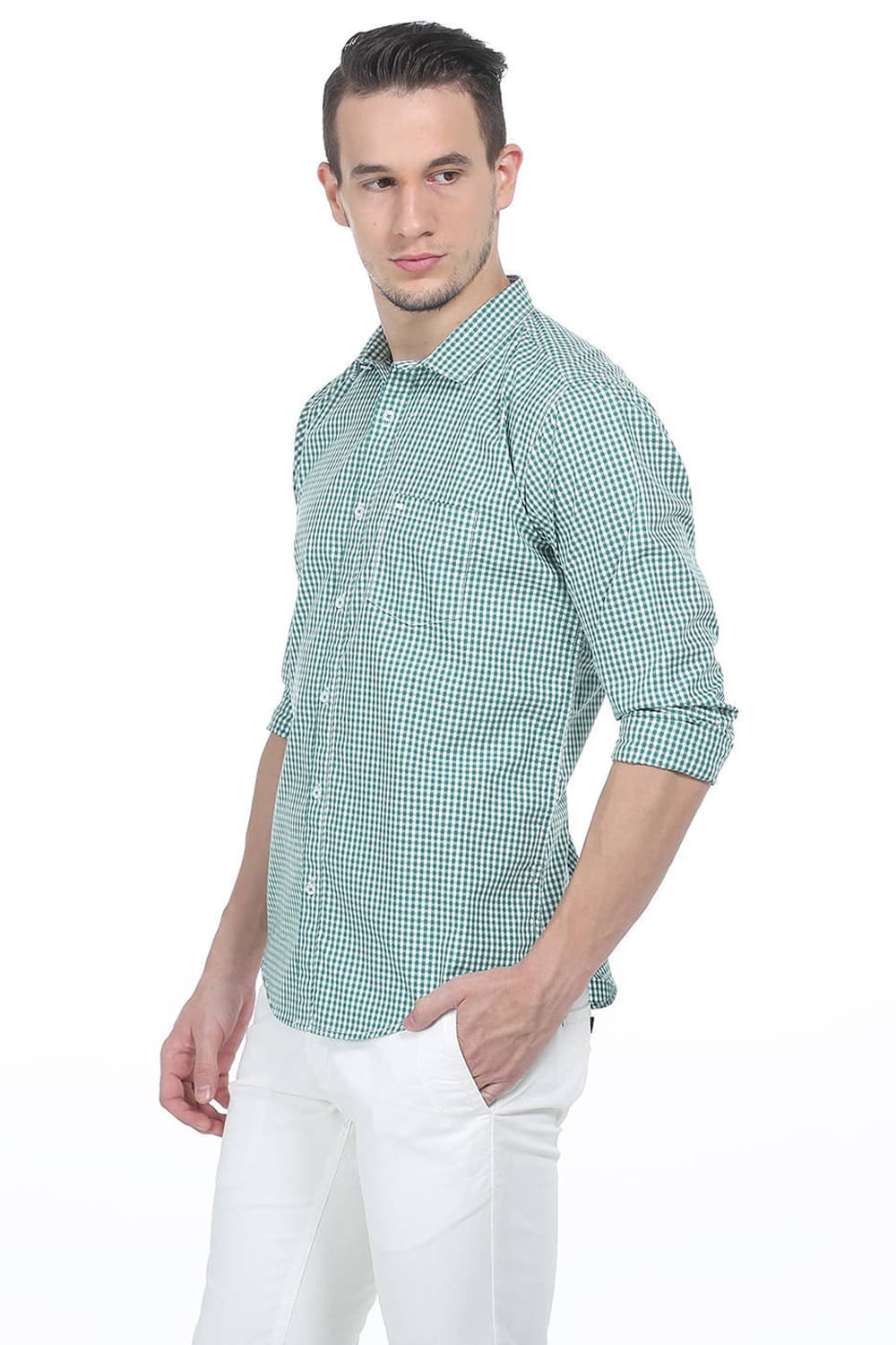 BASICS SLIM FIT CHECKS SHIRT