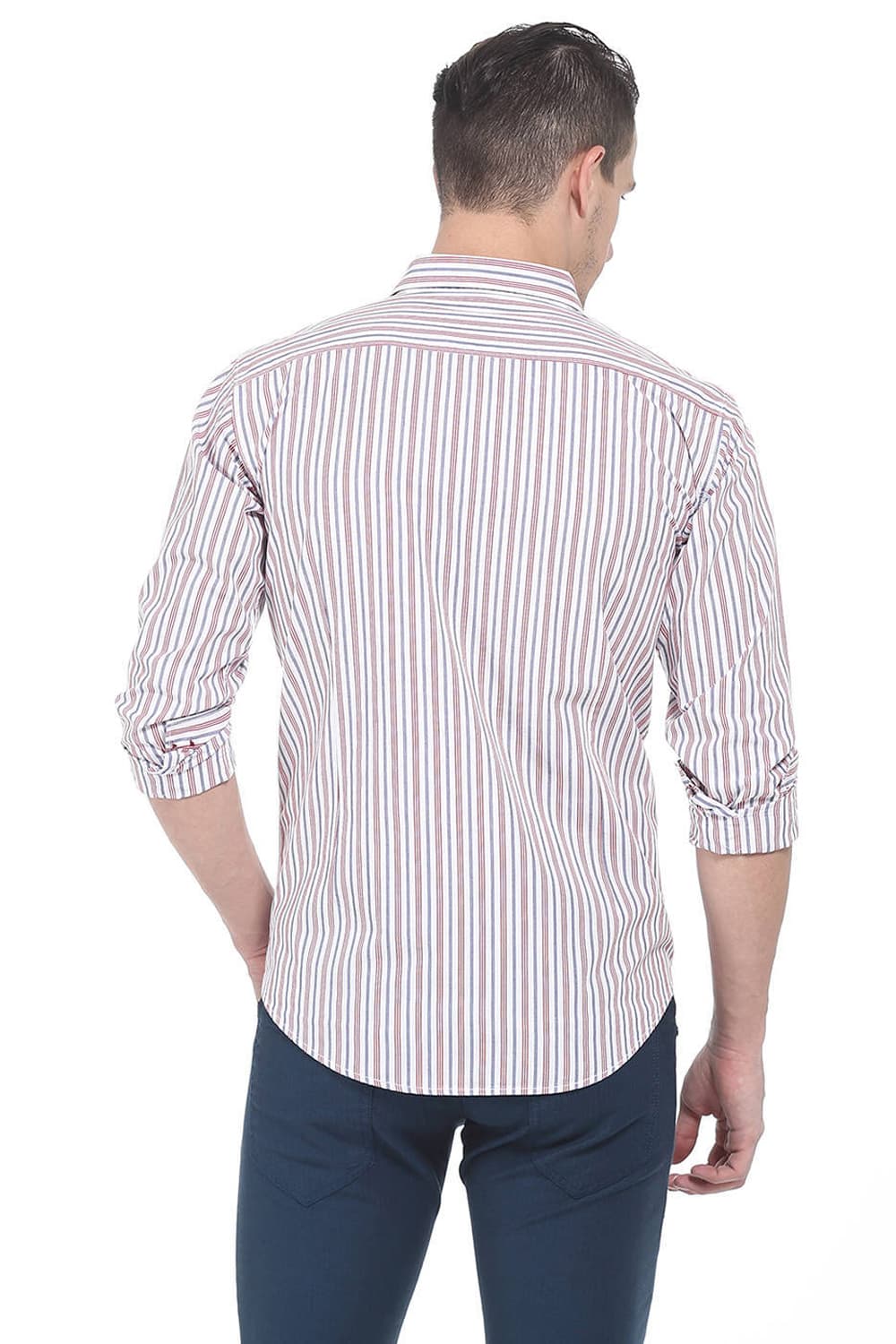 BASICS SLIM FIT STRIPE SHIRTS