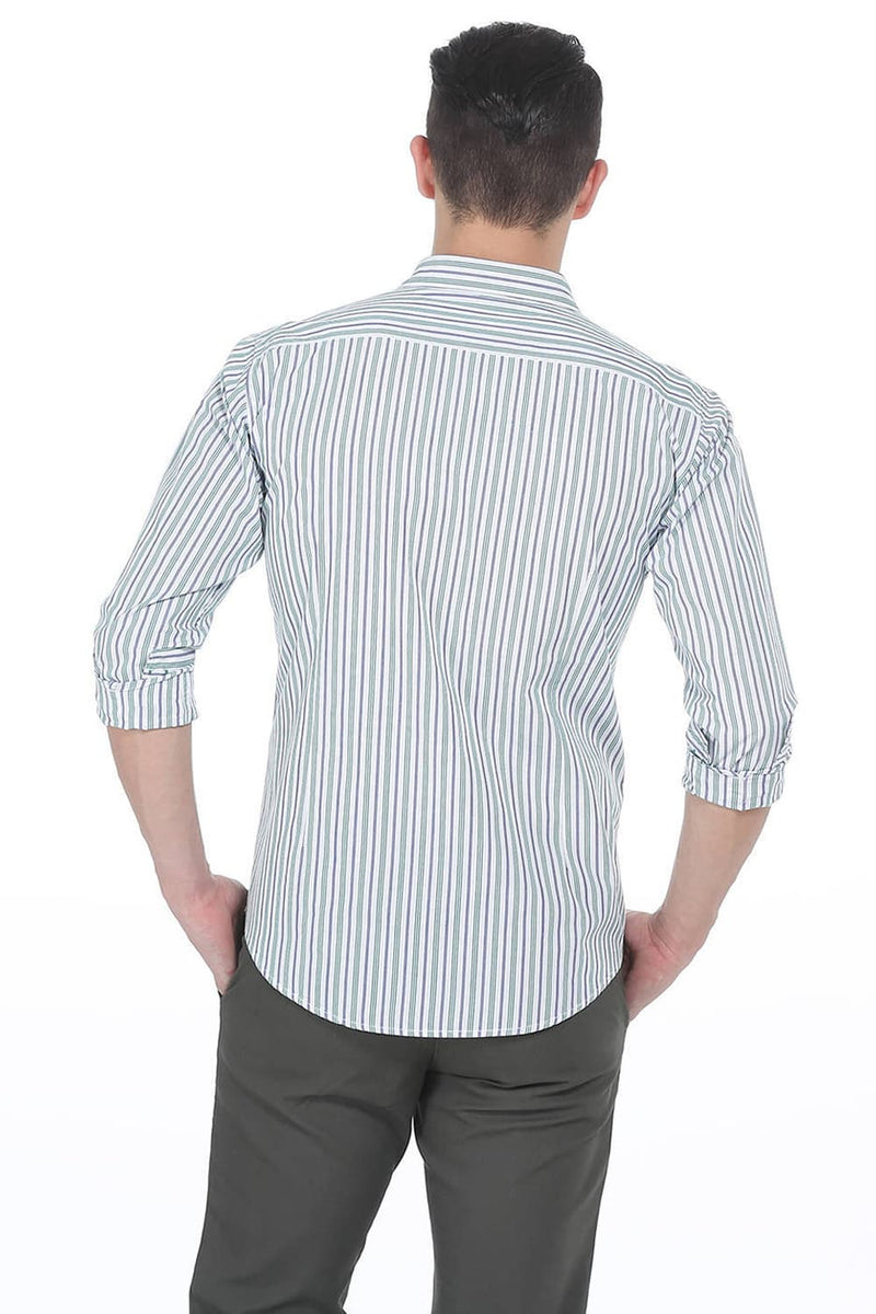 BASICS SLIM FIT STRIPE SHIRTS