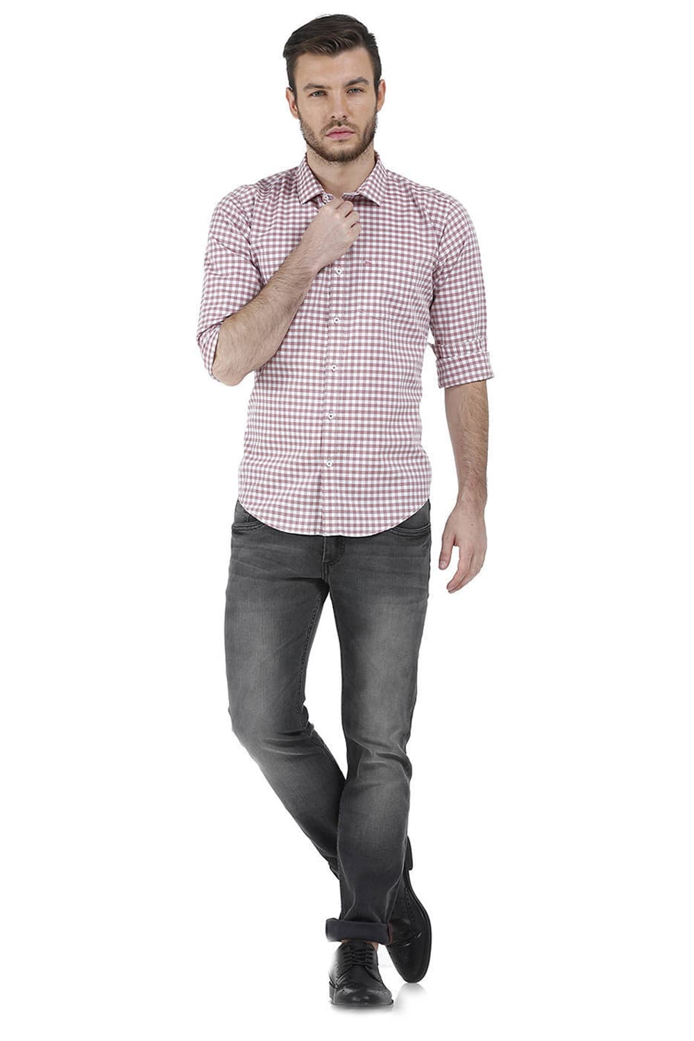 BASICS SLIM FIT CHECKS SHIRT