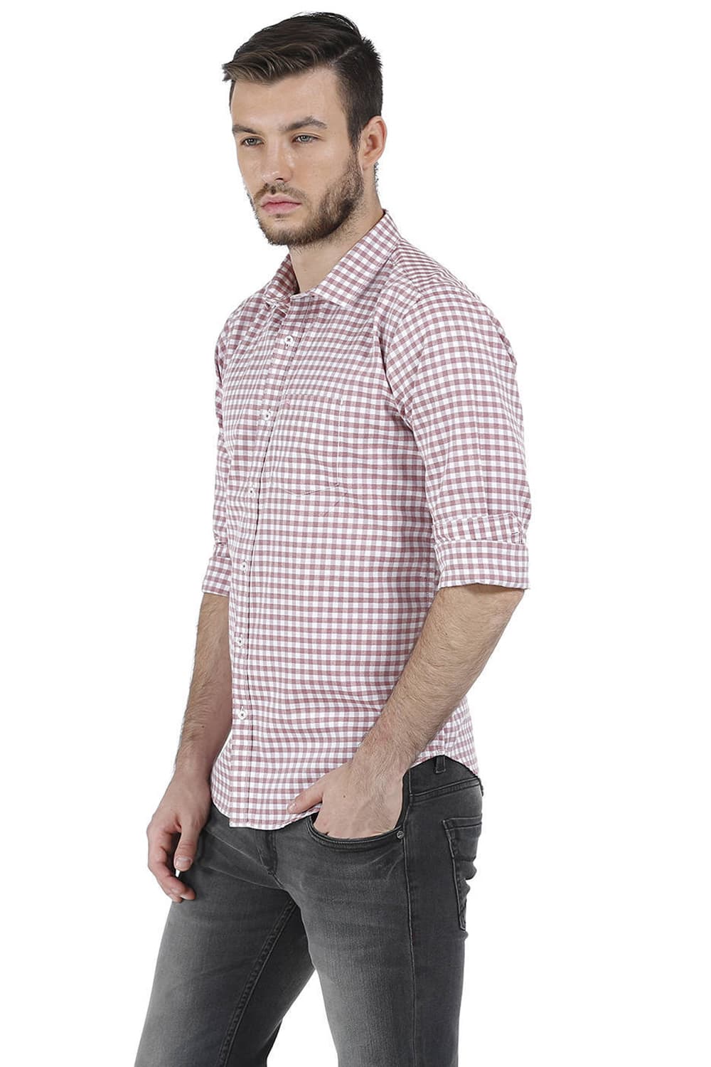 BASICS SLIM FIT CHECKS SHIRT