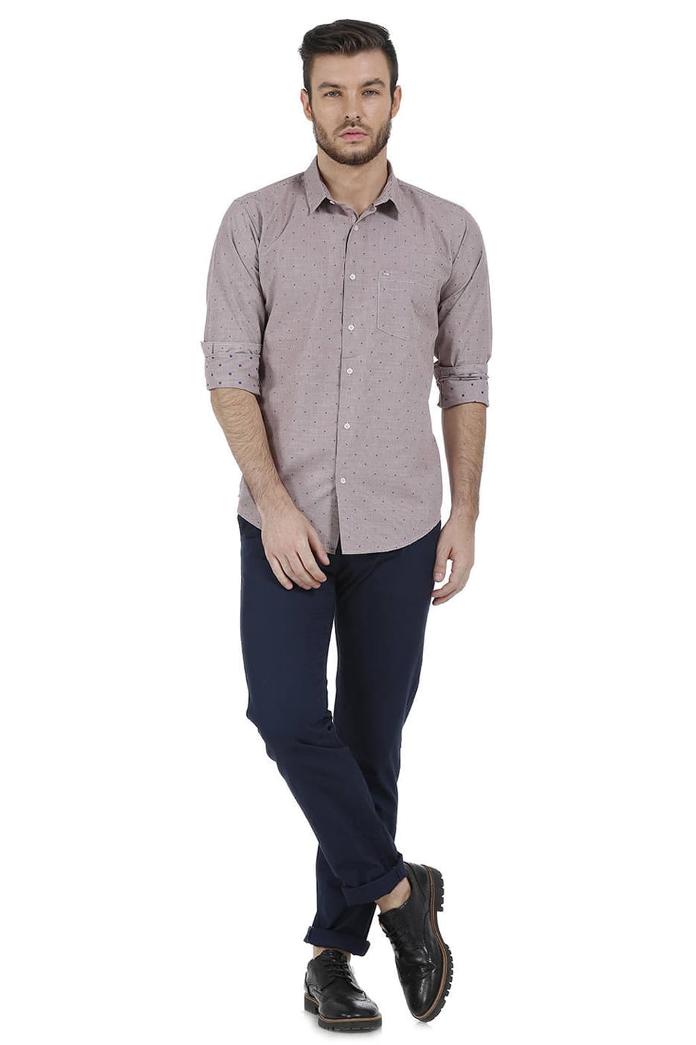 BASICS SLIM FIT CHECKS SHIRT