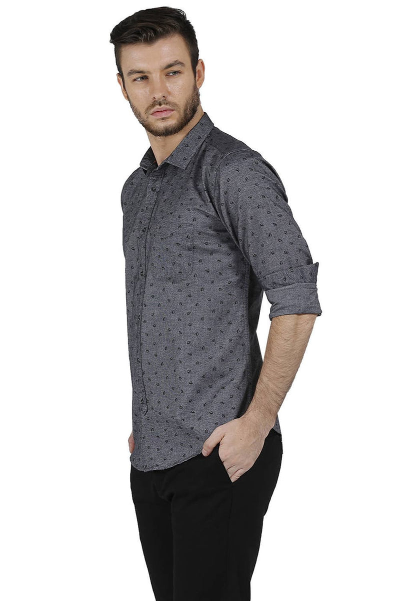 BASICS SLIM FIT PRINTED SHIRT