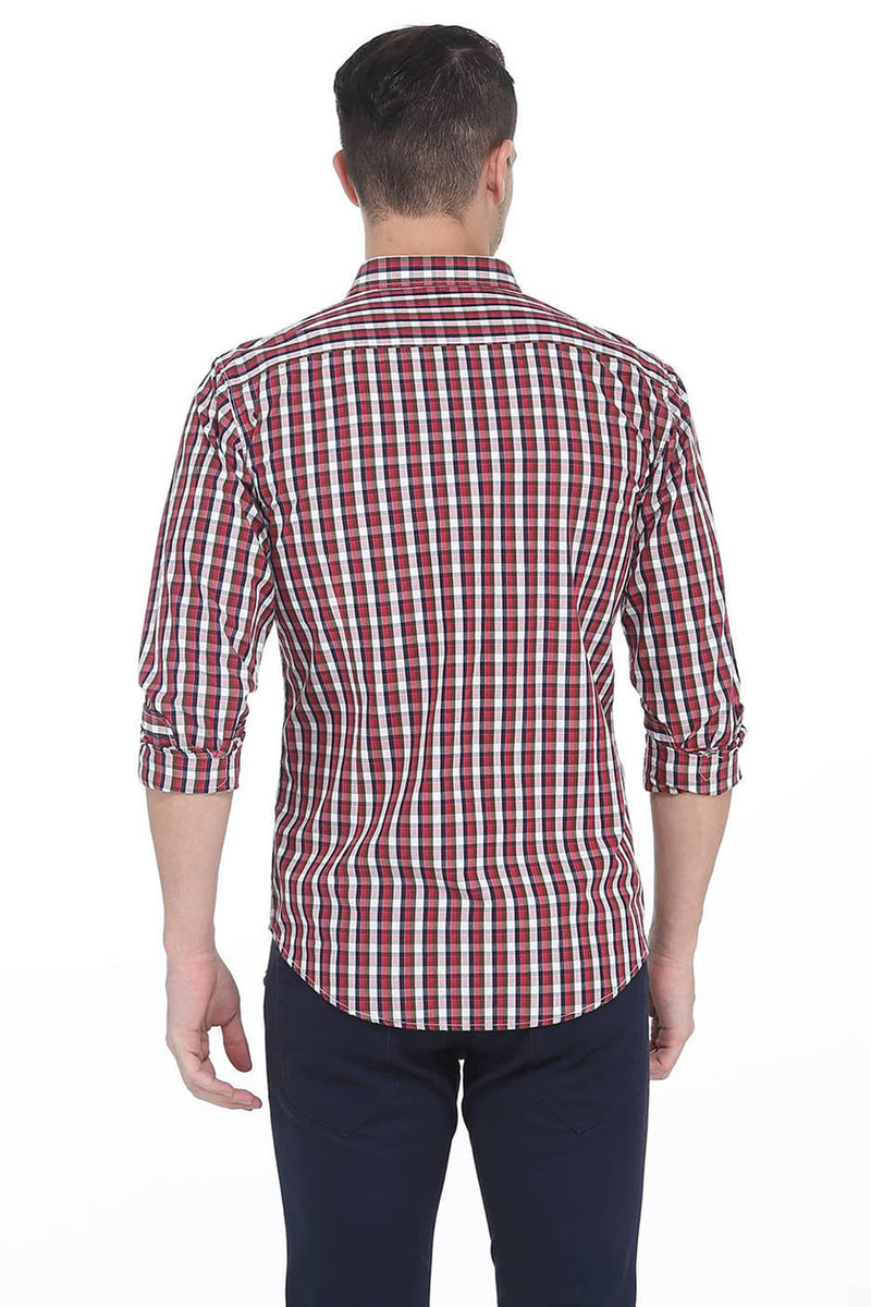 BASICS SLIM FIT CHECKS SHIRT