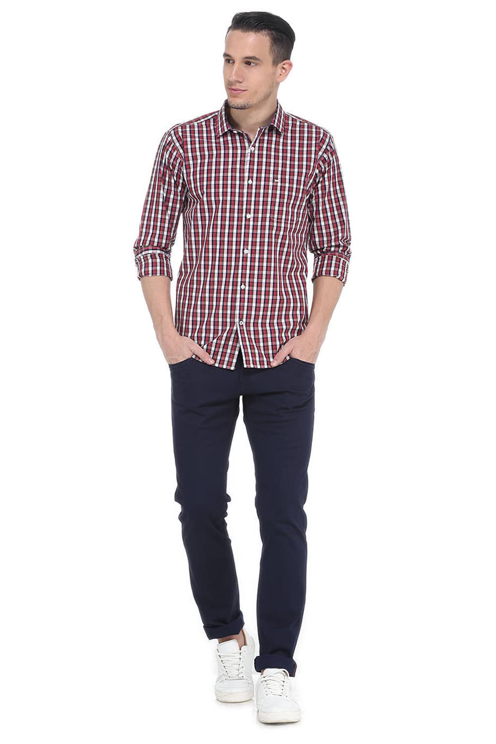 BASICS SLIM FIT CHECKS SHIRT