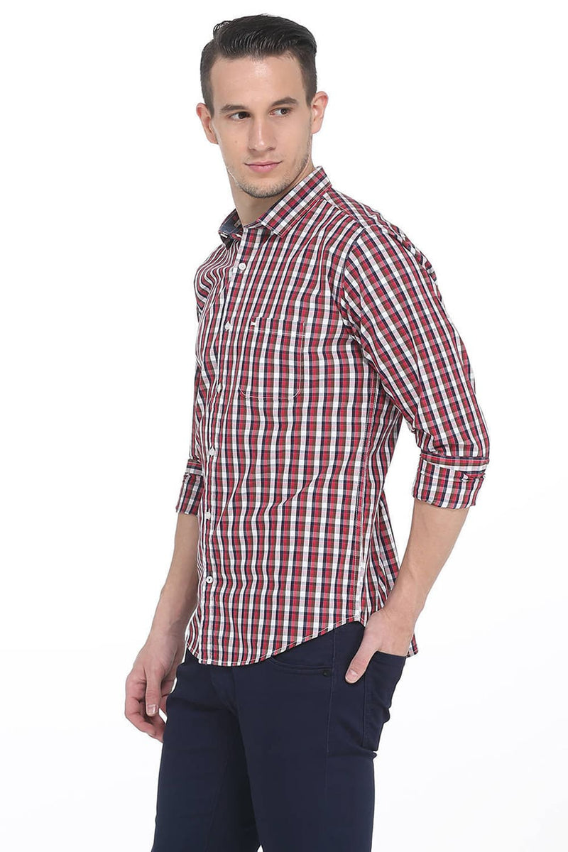 BASICS SLIM FIT CHECKS SHIRT