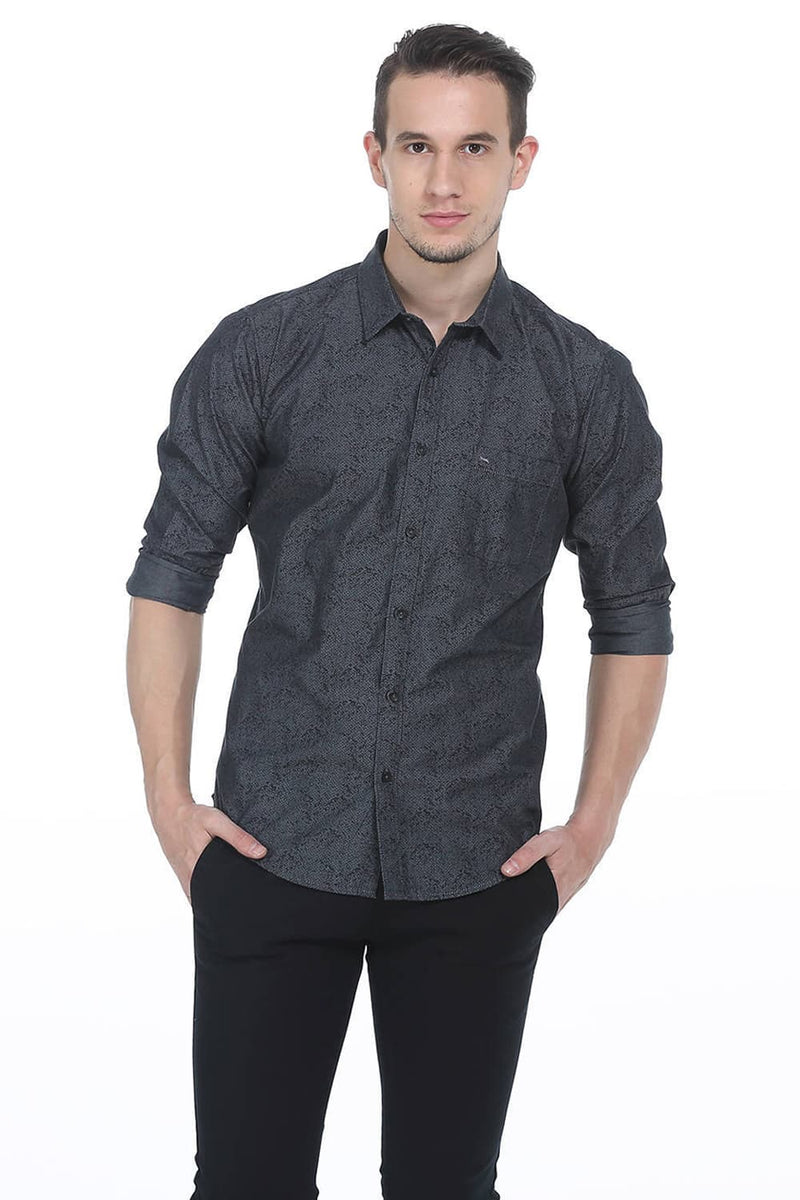 BASICS SLIM FIT PRINTED SHIRT