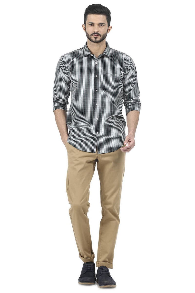 BASICS SLIM FIT CHECKS SHIRT