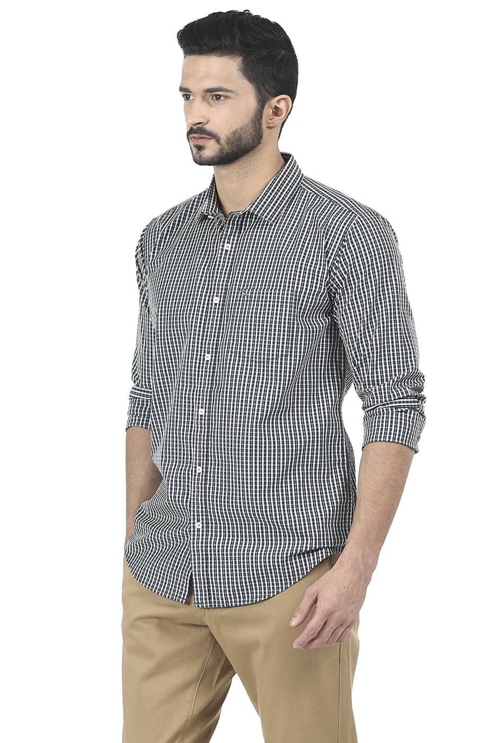 BASICS SLIM FIT CHECKS SHIRT