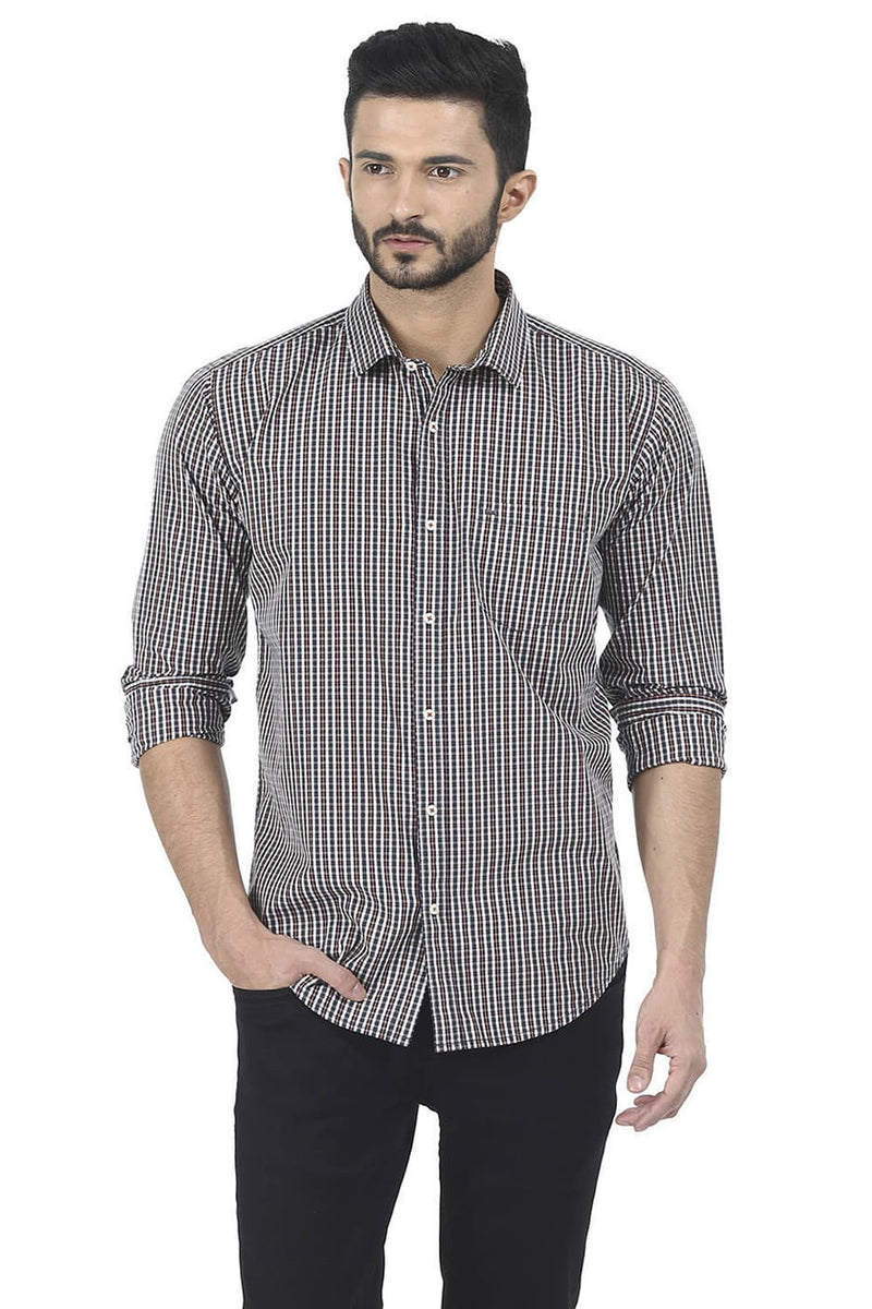 BASICS SLIM FIT CHECKS SHIRT