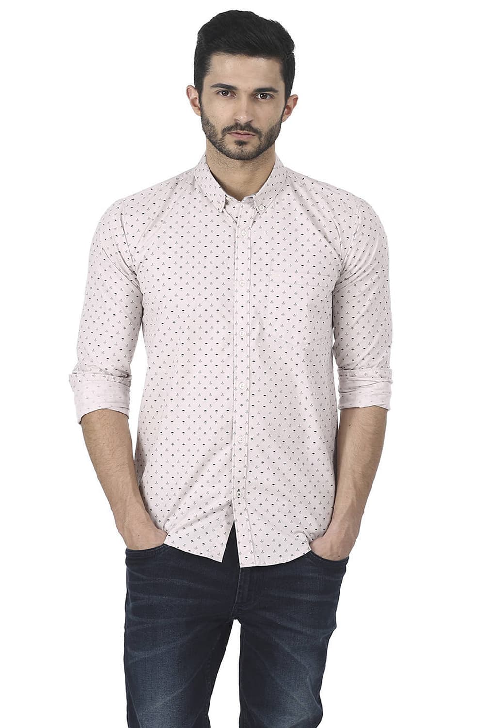 BASICS SLIM FIT PRINTED SHIRT