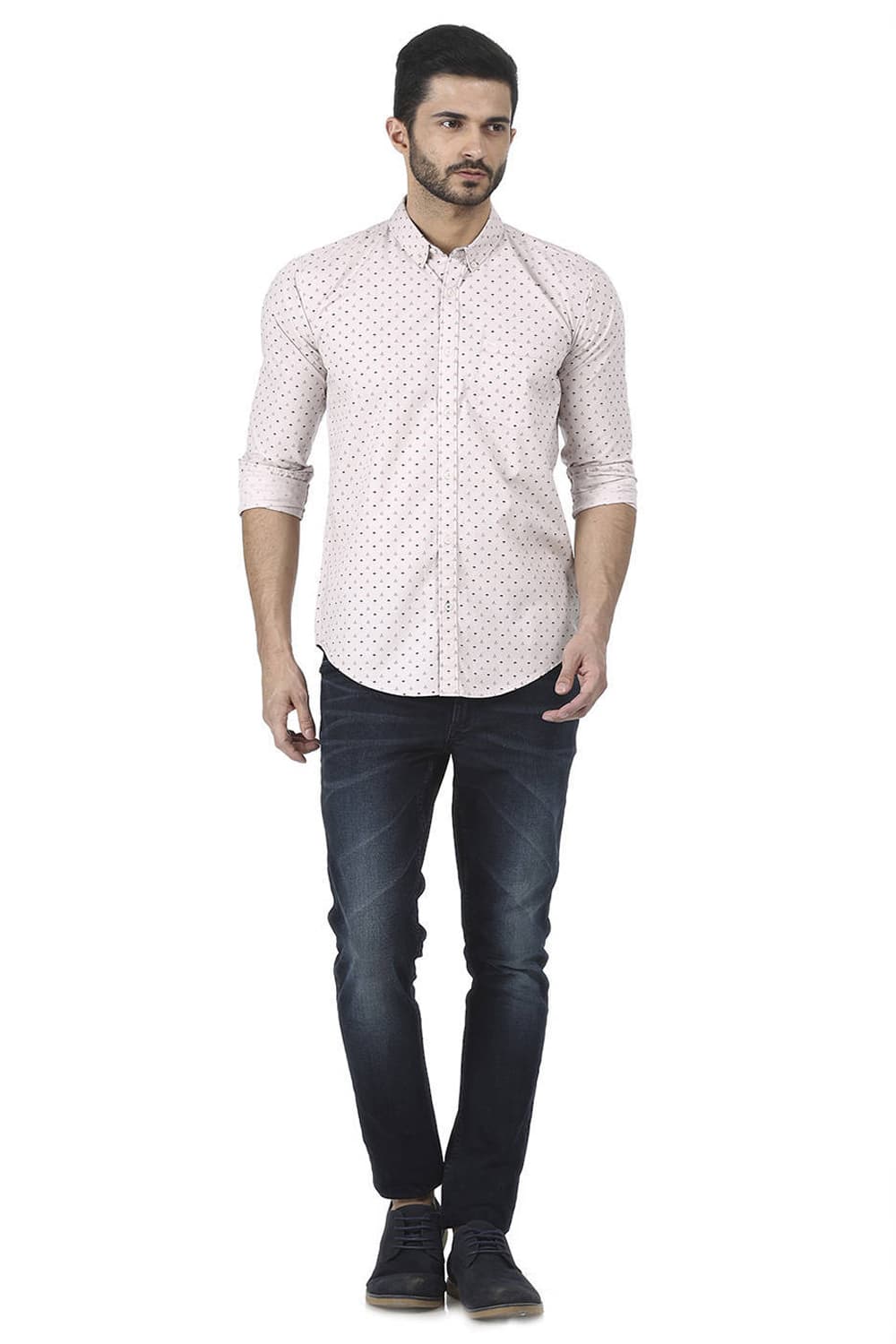 BASICS SLIM FIT PRINTED SHIRT