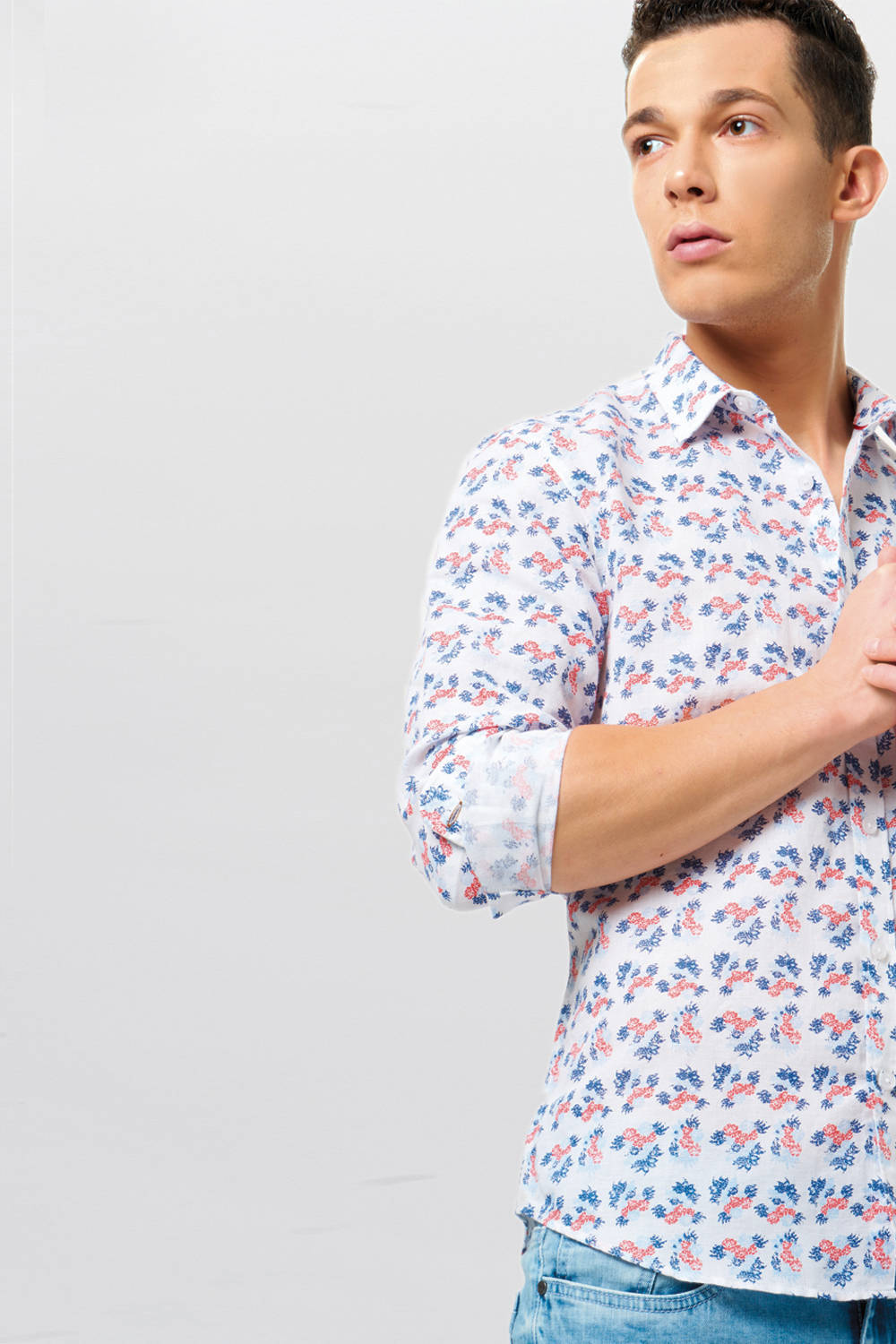 BASICS SLIM FIT PRINTED SHIRT