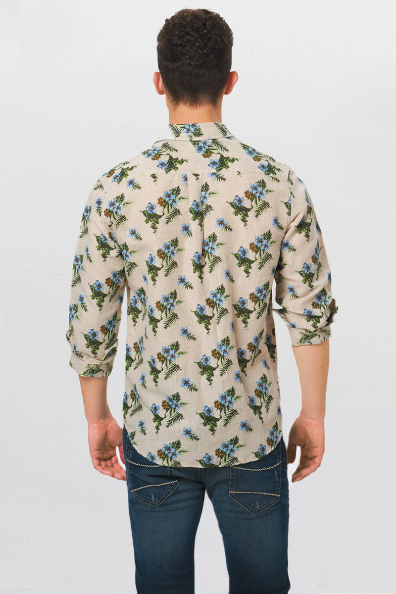 BASICS SLIM FIT PRINTED SHIRT