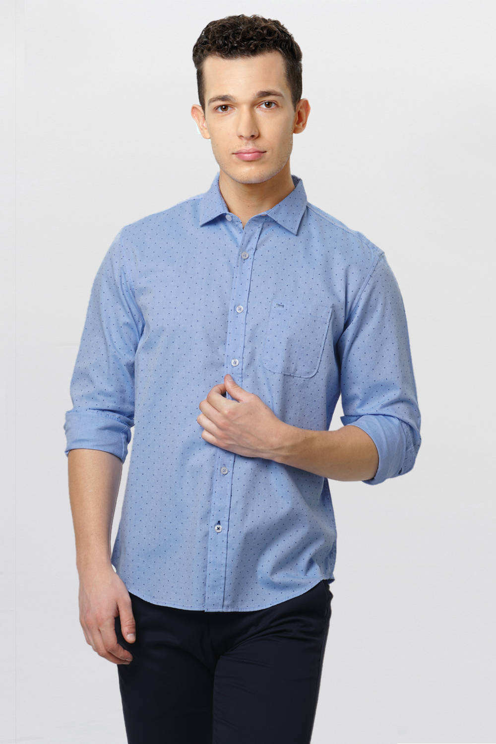 BASICS SLIM FIT PRINTED SHIRT