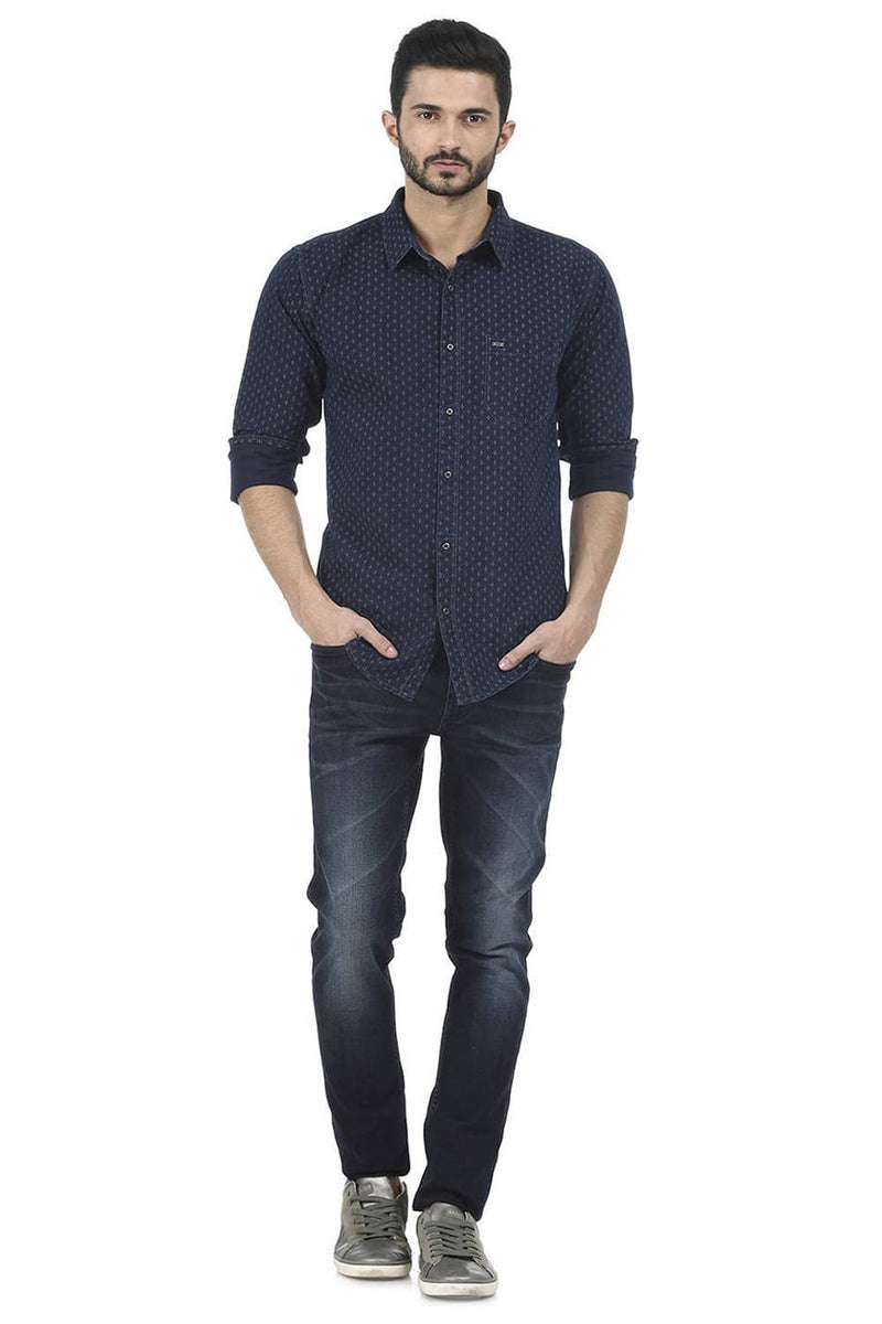 BASICS SLIM FIT PRINTED SHIRT