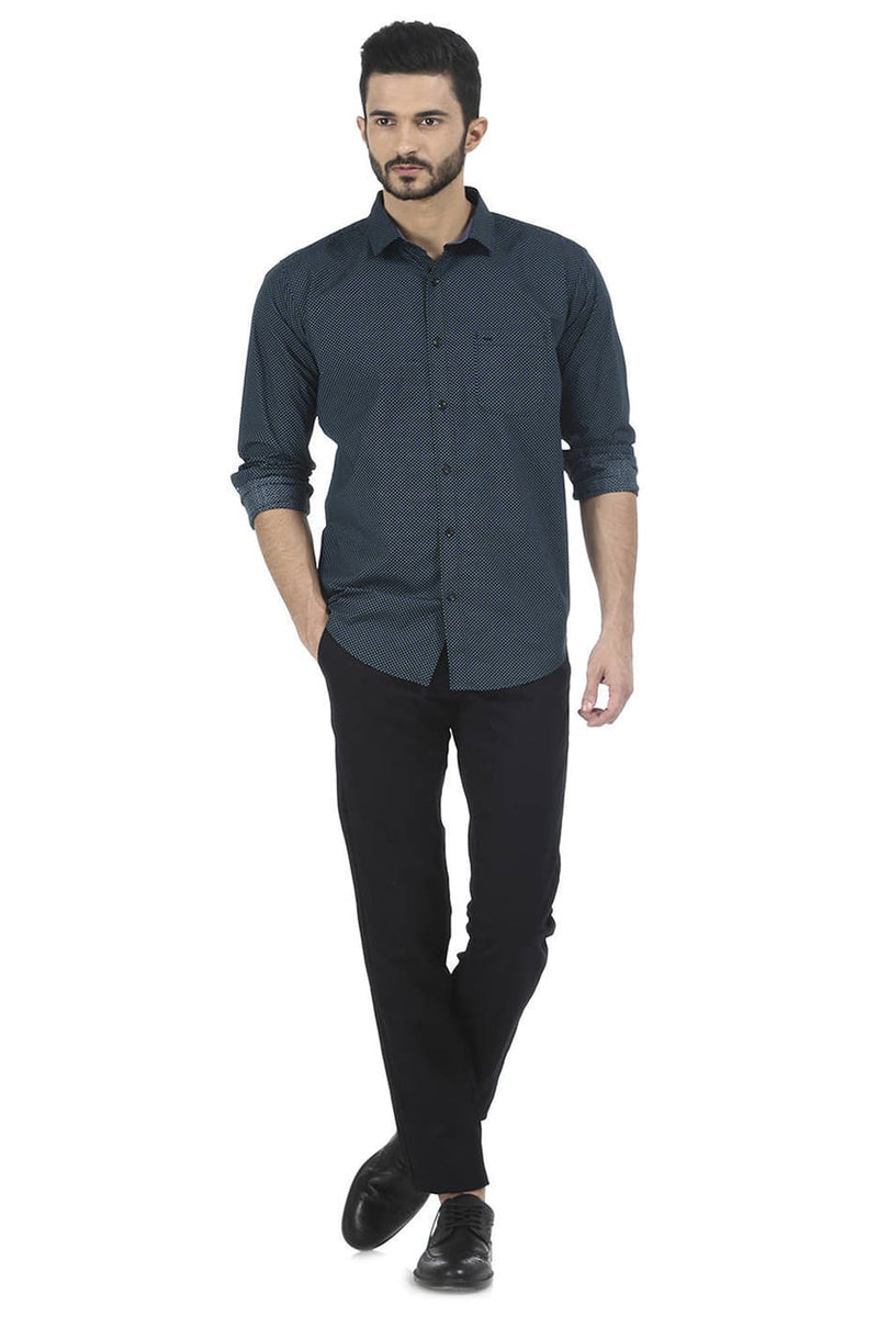 BASICS SLIM FIT PRINTED SHIRT