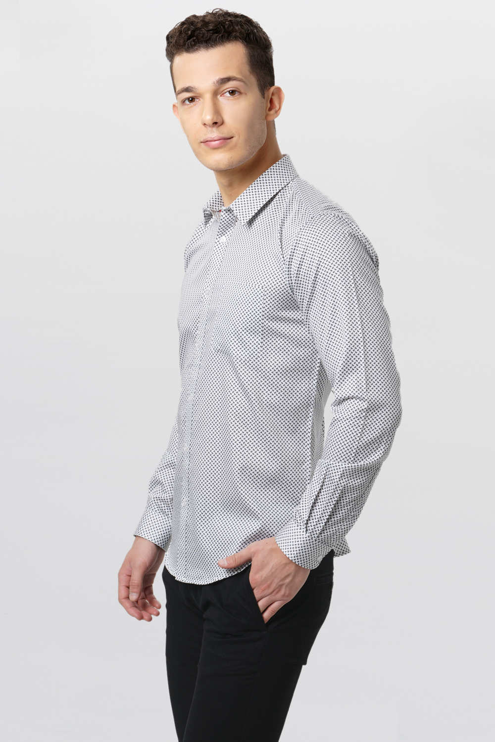 BASICS SLIM FIT PRINTED SHIRT