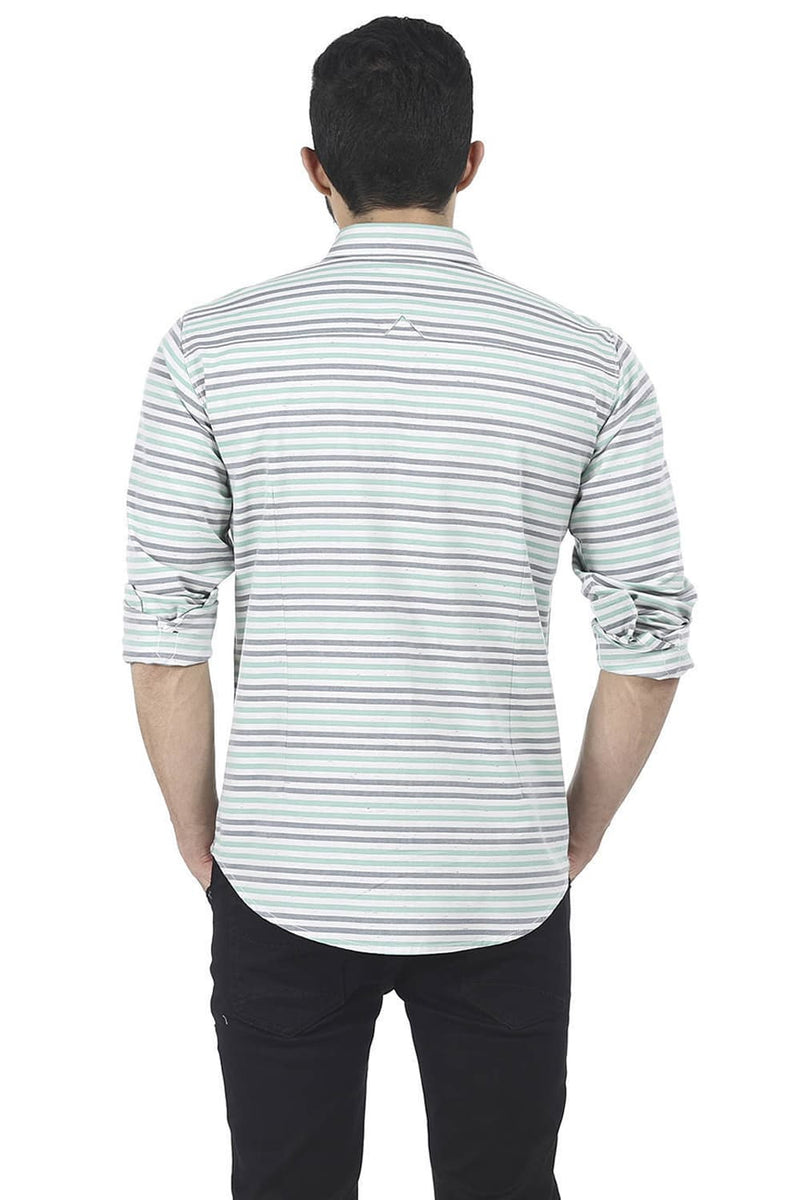 BASICS SLIM FIT WEFT STRIPES SHIRT