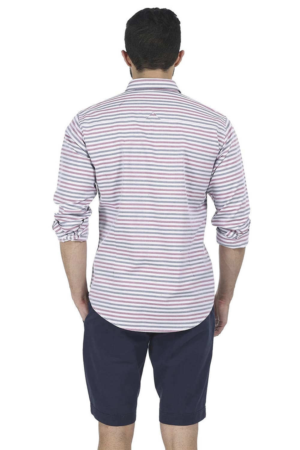 BASICS SLIM FIT WEFT STRIPES SHIRT