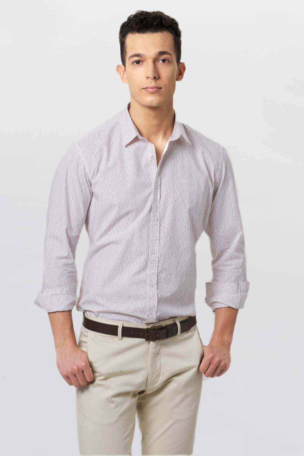 BASICS SLIM FIT PRINTED SHIRT