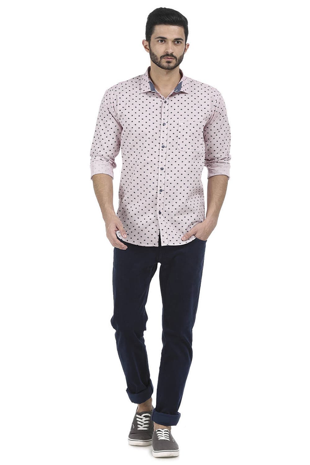 BASICS SLIM FIT PRINTED SHIRT