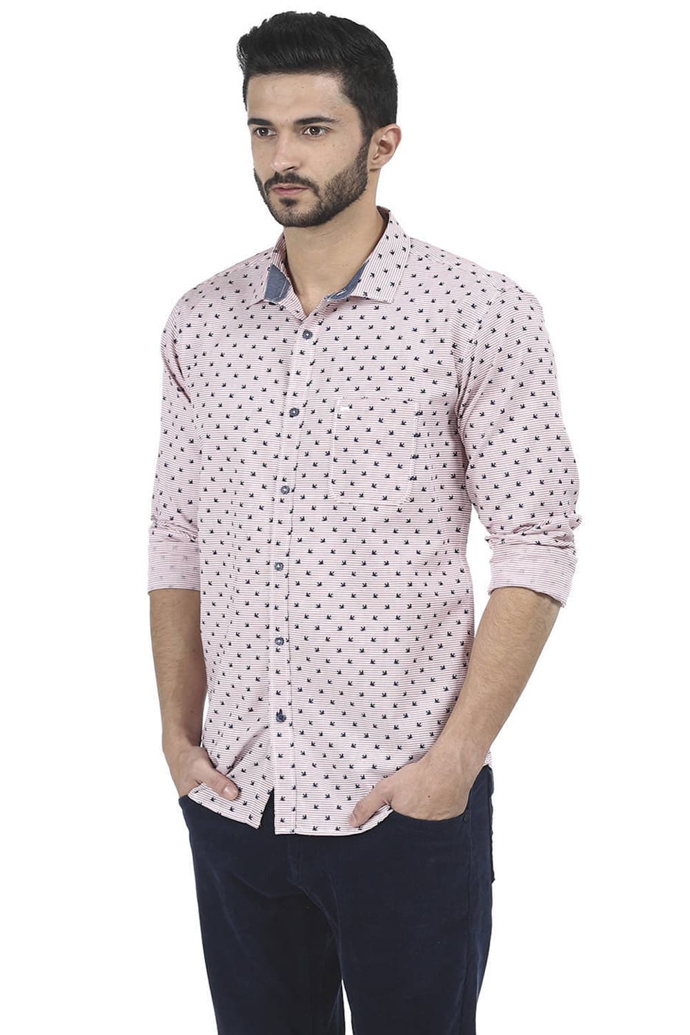 BASICS SLIM FIT PRINTED SHIRT