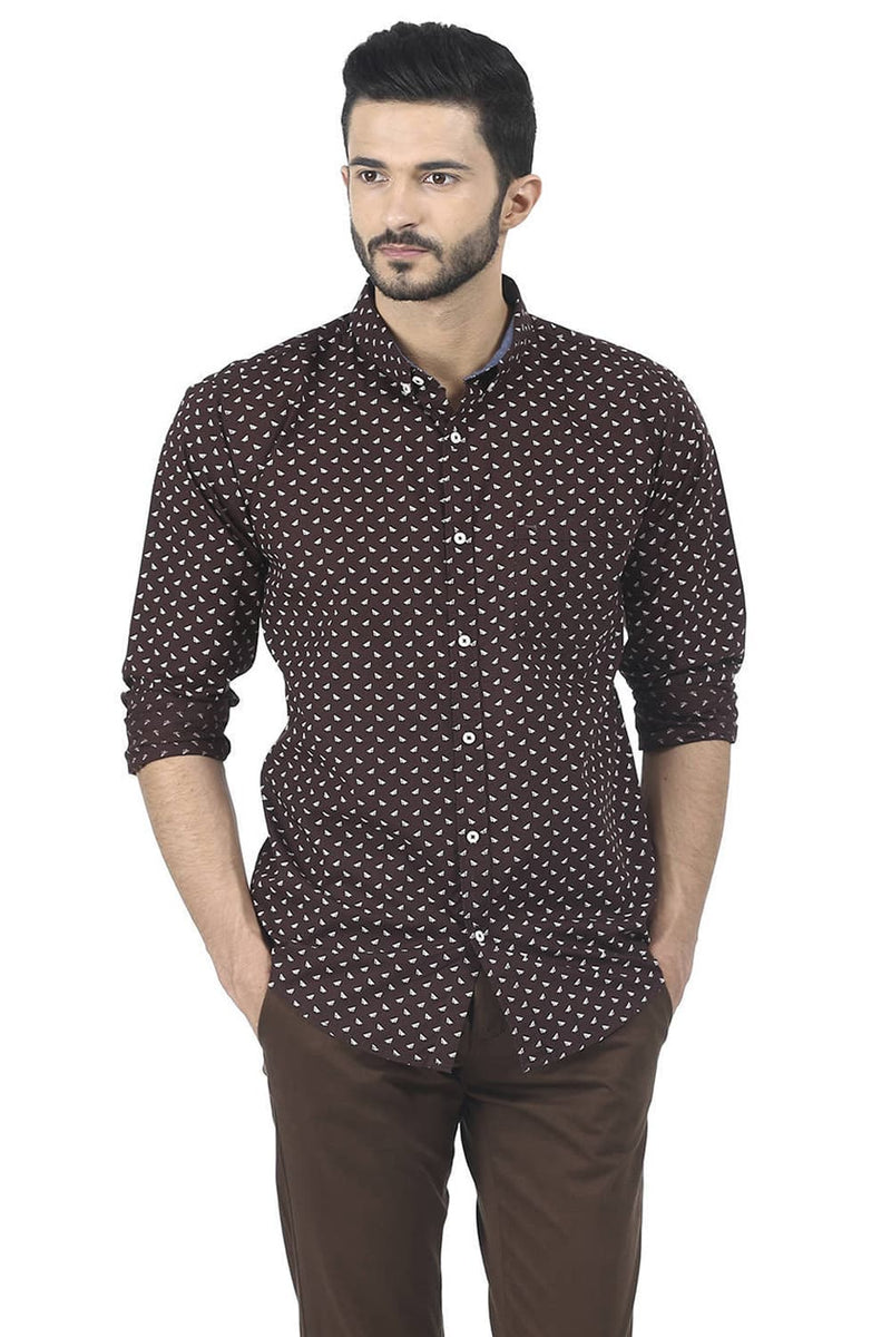 BASICS SLIM FIT PRINTED SHIRT