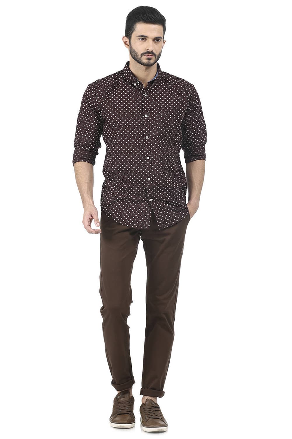 BASICS SLIM FIT PRINTED SHIRT