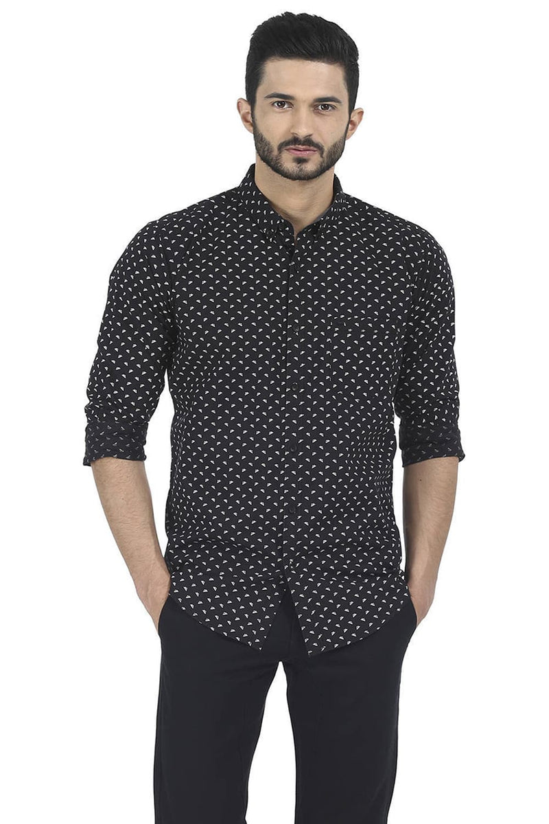 BASICS SLIM FIT PRINTED SHIRT