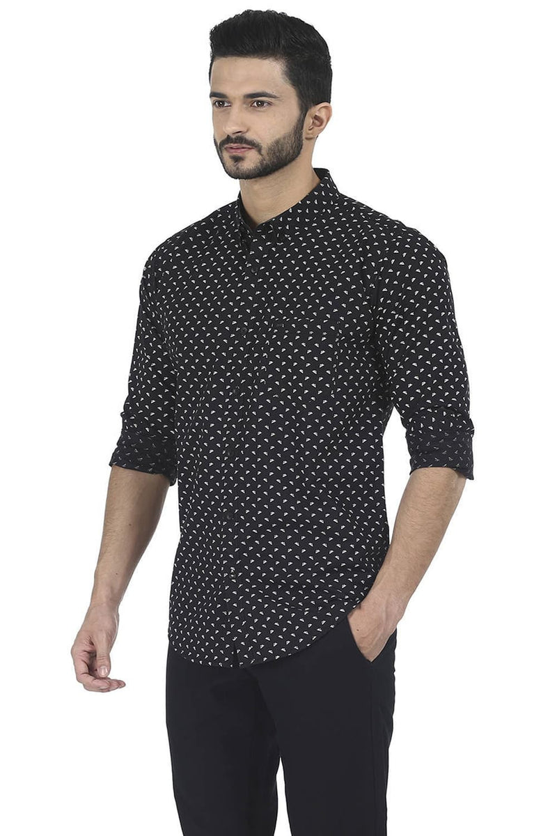 BASICS SLIM FIT PRINTED SHIRT