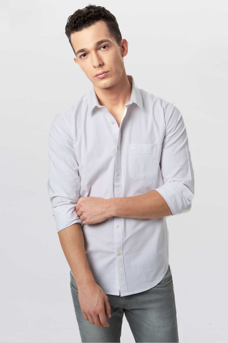 BASICS SLIM FIT CHAMBRAY SHIRT