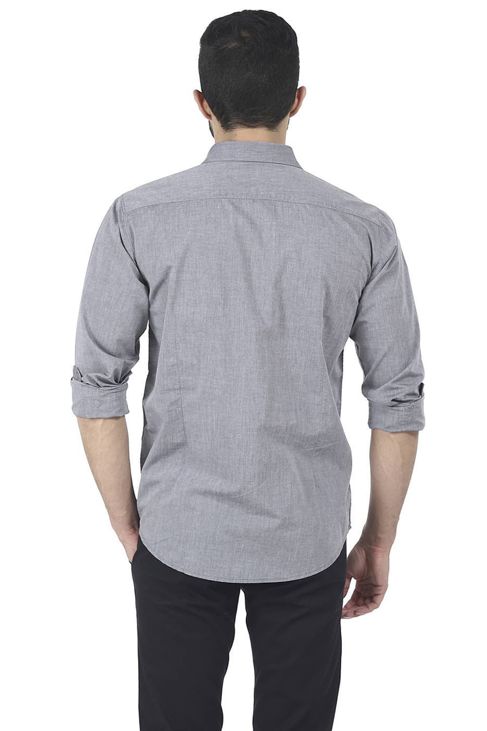 BASICS SLIM FIT CHAMBRAY SHIRT